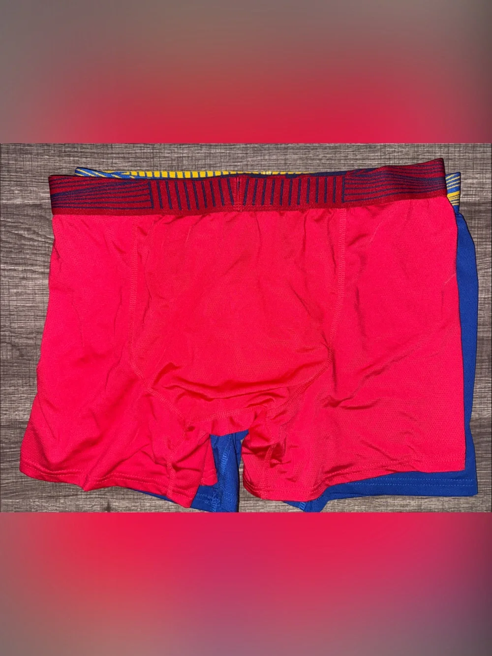 Two Pack of Men’s Athletic Boxer Briefs - blue & red